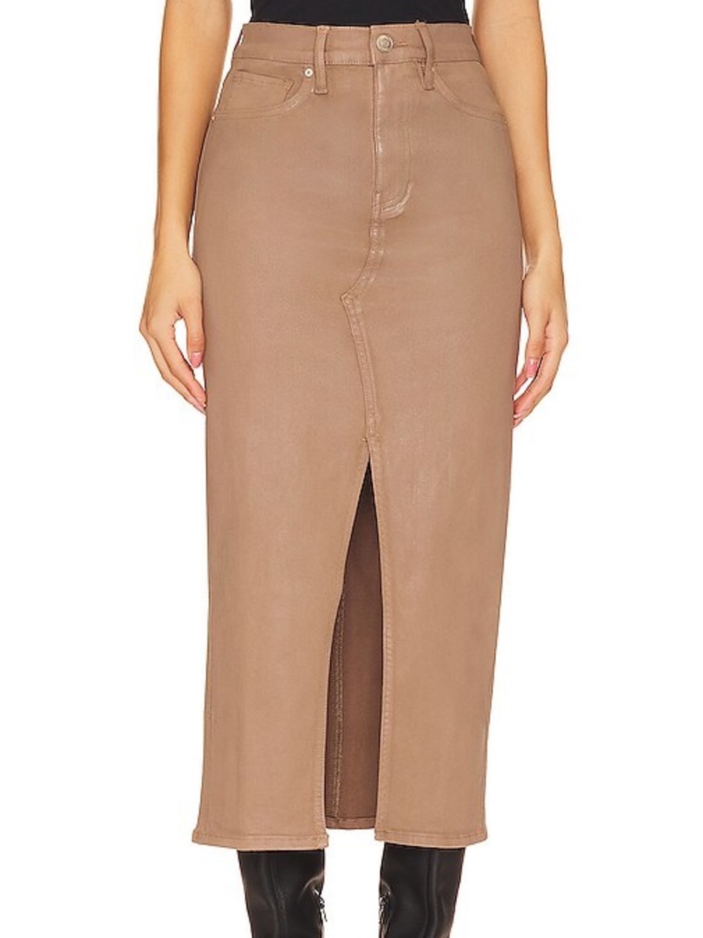 Hudson Coated Hot Latte Midi Skirt